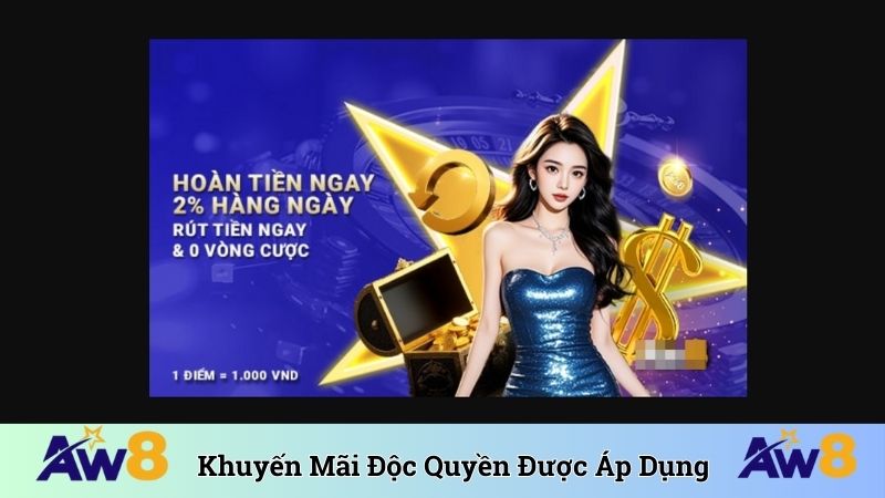 AW8 Khuyến mãi độc quyền được áp dụng